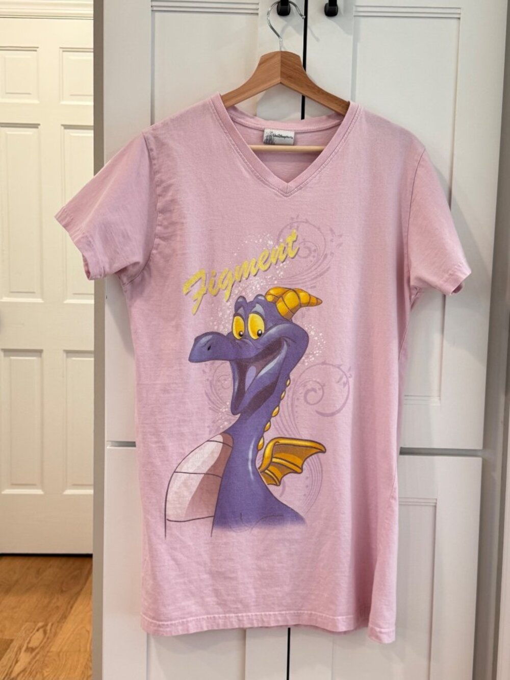 Vintage Y2K Disney Parks Epcot Figment Ladies Sleep Shirt One Size Light Pink